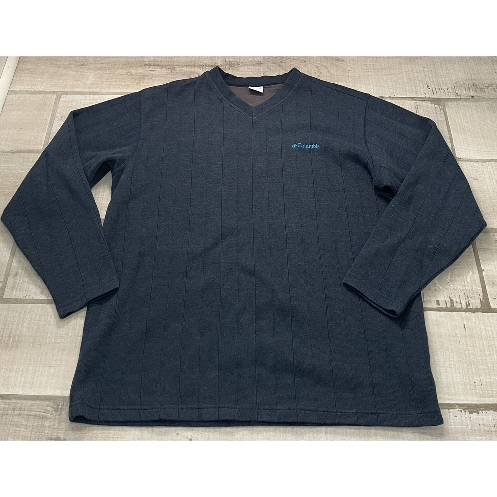 Columbia Sweater Men's Blue V-Neck Pullover Long Sleeve Adult XXL 2X‎